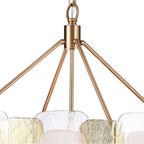 Arabela Lighting 85202-16 Lacquered Gold 48'' Strata Chandelier In Lacquered Gold With Layers Of Clear, Frosted, And Gold-leafed Glass Image 5