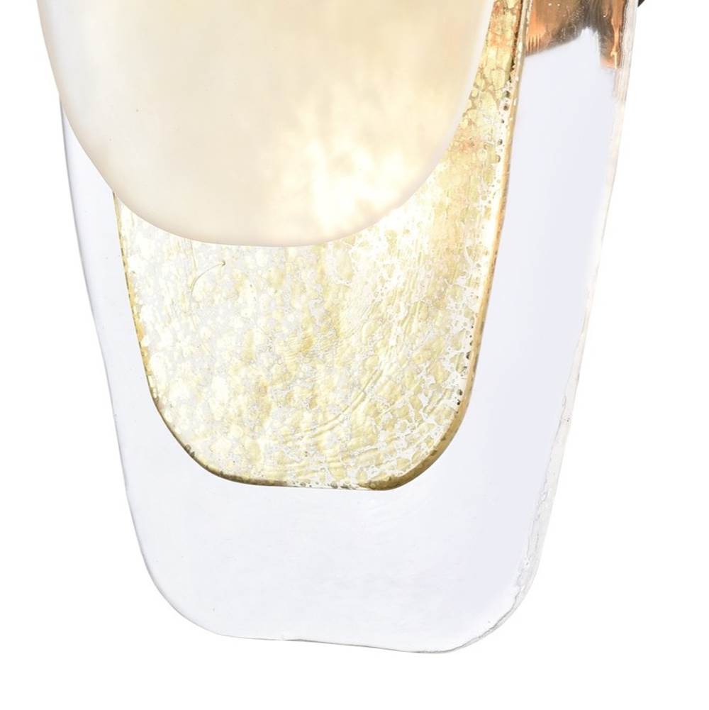 Arabela Lighting 85204-1 Lacquered Gold 12'' Strata Wall Sconce  In Lacquered Gold With Layers Of Clear, Frosted, And Gold-leafed Glass Image 4