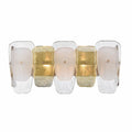 Arabela Lighting 85205-2 Lacquered Gold 20.75'' Strata Vanity  In Lacquered Gold With Layers Of Clear, Frosted, And Gold-leafed Glass Image 1