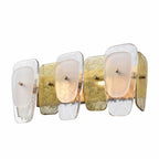 Arabela Lighting Strata 20.75'' Strata Vanity  In Lacquered Gold With Layers Of Clear, Frosted, And Gold-leafed Glass