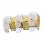 Arabela Lighting 85205-2 Lacquered Gold 20.75'' Strata Vanity  In Lacquered Gold With Layers Of Clear, Frosted, And Gold-leafed Glass Image 7