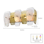 Arabela Lighting 85205-2 Lacquered Gold 20.75'' Strata Vanity  In Lacquered Gold With Layers Of Clear, Frosted, And Gold-leafed Glass Image 2