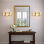 Arabela Lighting 85205-2 Lacquered Gold 20.75'' Strata Vanity  In Lacquered Gold With Layers Of Clear, Frosted, And Gold-leafed Glass Image 3