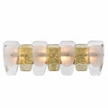 Arabela Lighting 85206-4 Lacquered Gold 29'' Strata Vanity  In Lacquered Gold With Layers Of Clear, Frosted, And Gold-leafed Glass Image 1