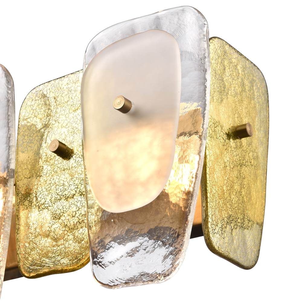 Arabela Lighting 85206-4 Lacquered Gold 29'' Strata Vanity  In Lacquered Gold With Layers Of Clear, Frosted, And Gold-leafed Glass Image 5