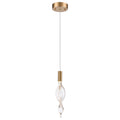 Arabela Lighting 85211-1 Natural Brass 14'' Aurora Pendant In  Natural Brass With Clear Hand-formed Corkscrew Glass Image 1