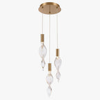 Arabela Lighting 85212-3 Natural Brass 10'' Aurora Pendant In  Natural Brass With Clear Hand-formed Corkscrew Glass Image 1