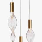 Arabela Lighting 85212-3 Natural Brass 10'' Aurora Pendant In  Natural Brass With Clear Hand-formed Corkscrew Glass Image 4