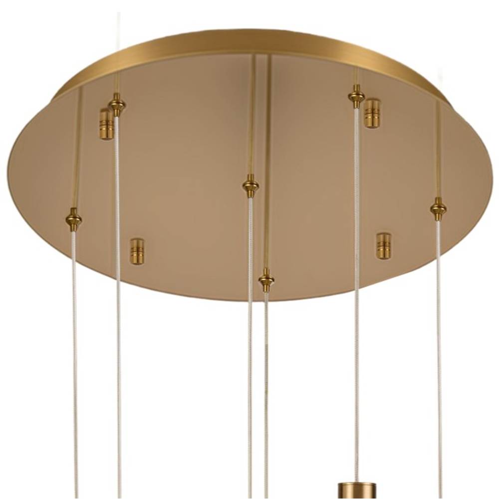 Arabela Lighting 85213-6 Natural Brass 16'' Aurora Pendant In  Natural Brass With Clear Hand-formed Corkscrew Glass Image 7