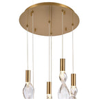 Arabela Lighting 85213-6 Natural Brass 16'' Aurora Pendant In  Natural Brass With Clear Hand-formed Corkscrew Glass Image 6
