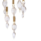 Arabela Lighting 85213-6 Natural Brass 16'' Aurora Pendant In  Natural Brass With Clear Hand-formed Corkscrew Glass Image 5