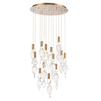 Arabela Lighting 85214-13 Natural Brass 24'' Aurora Pendant In  Natural Brass With Clear Hand-formed Corkscrew Glass Image 1