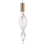 Arabela Lighting Aurora 24'' Aurora Pendant In  Natural Brass With Clear Hand-formed Corkscrew Glass