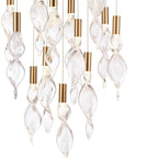 Arabela Lighting 85214-13 Natural Brass 24'' Aurora Pendant In  Natural Brass With Clear Hand-formed Corkscrew Glass Image 4