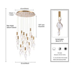 Arabela Lighting 85214-13 Natural Brass 24'' Aurora Pendant In  Natural Brass With Clear Hand-formed Corkscrew Glass Image 2