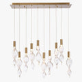 Arabela Lighting 85215-10 Natural Brass 36'' Aurora Linear Pendant In  Natural Brass With Clear Hand-formed Corkscrew Glass Image 1