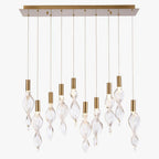 Arabela Lighting 85215-10 Natural Brass 36'' Aurora Linear Pendant In  Natural Brass With Clear Hand-formed Corkscrew Glass Image 1