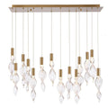 Arabela Lighting 85216-14 Natural Brass 50'' Aurora Linear Pendant In  Natural Brass With Clear Hand-formed Corkscrew Glass Image 1
