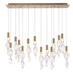 Arabela Lighting 85216-14 Natural Brass 50'' Aurora Linear Pendant In  Natural Brass With Clear Hand-formed Corkscrew Glass Image 1