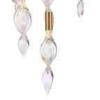 Arabela Lighting 85216-14 Natural Brass 50'' Aurora Linear Pendant In  Natural Brass With Clear Hand-formed Corkscrew Glass Image 5