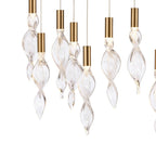 Arabela Lighting 85216-14 Natural Brass 50'' Aurora Linear Pendant In  Natural Brass With Clear Hand-formed Corkscrew Glass Image 4