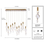 Arabela Lighting 85216-14 Natural Brass 50'' Aurora Linear Pendant In  Natural Brass With Clear Hand-formed Corkscrew Glass Image 2