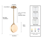 Arabela Lighting 85221-1 Lacquered Gold 10'' Lumis Pendant In Lacquered Gold  With  Faux Alabaster Shade Image 2