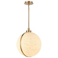 Arabela Lighting 85222-1 Lacquered Gold 18.5'' Lumis Pendant In Lacquered Gold  With  Faux Alabaster Shade Image 1