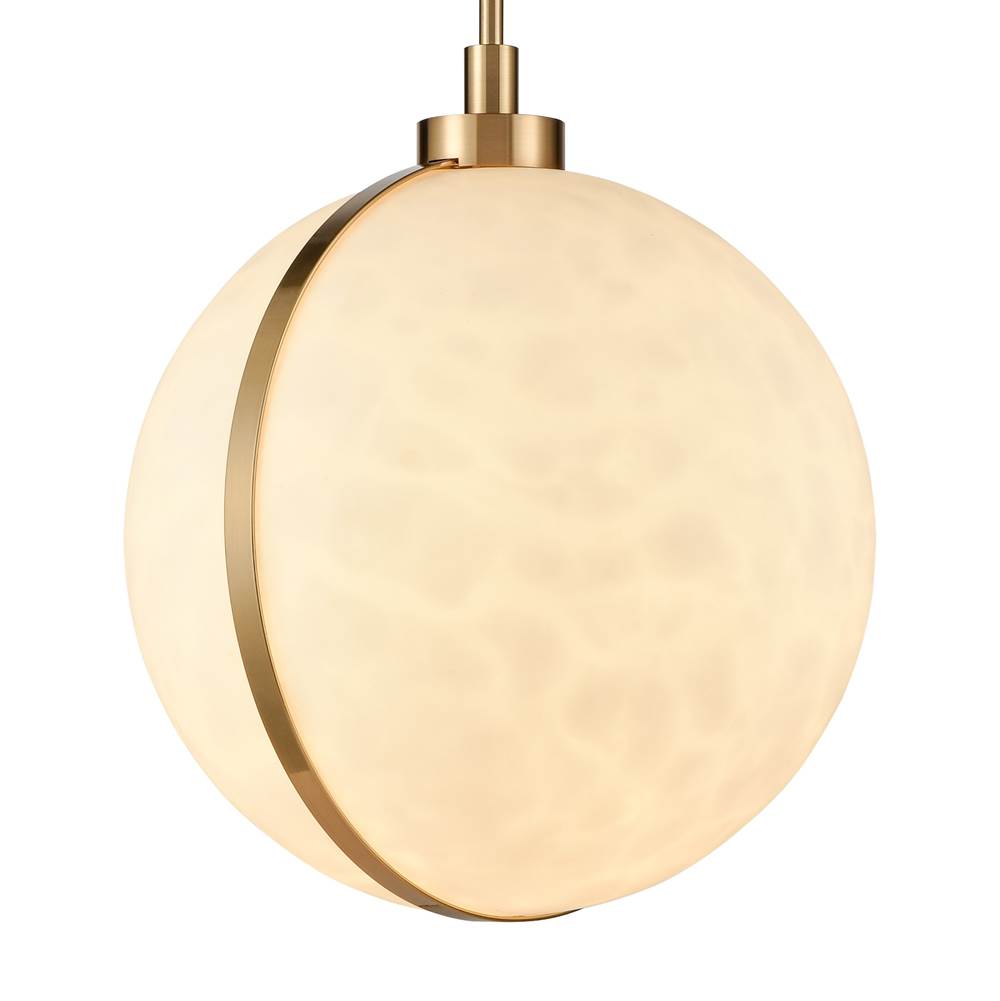 Arabela Lighting Lumis 18.5'' Lumis Pendant In Lacquered Gold  With  Faux Alabaster Shade
