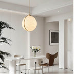 Arabela Lighting 85222-1 Lacquered Gold 18.5'' Lumis Pendant In Lacquered Gold  With  Faux Alabaster Shade Image 4