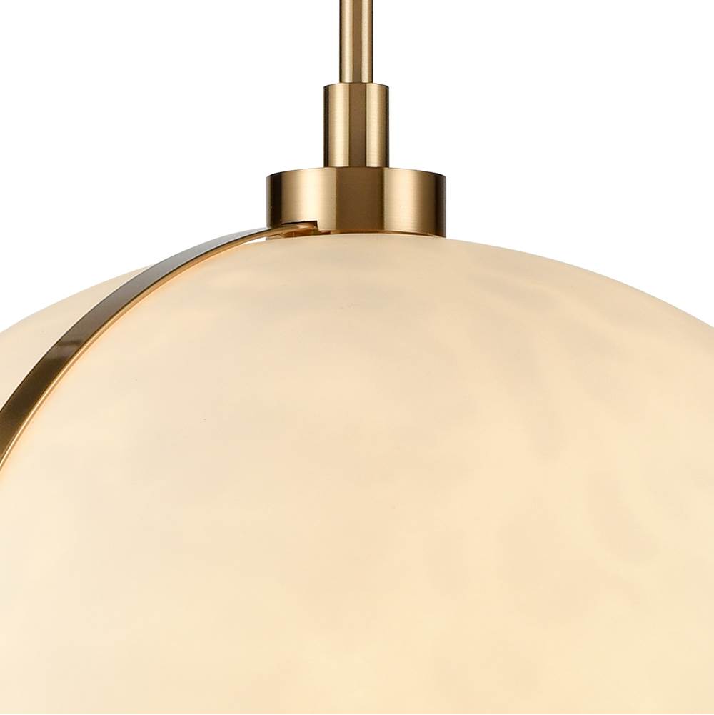 Arabela Lighting Lumis 26.5'' Lumis Pendant In Lacquered Gold  With  Faux Alabaster Shade