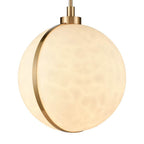 Arabela Lighting 85223-1 Lacquered Gold 26.5'' Lumis Pendant In Lacquered Gold  With  Faux Alabaster Shade Image 5