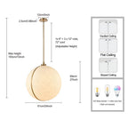 Arabela Lighting 85223-1 Lacquered Gold 26.5'' Lumis Pendant In Lacquered Gold  With  Faux Alabaster Shade Image 2