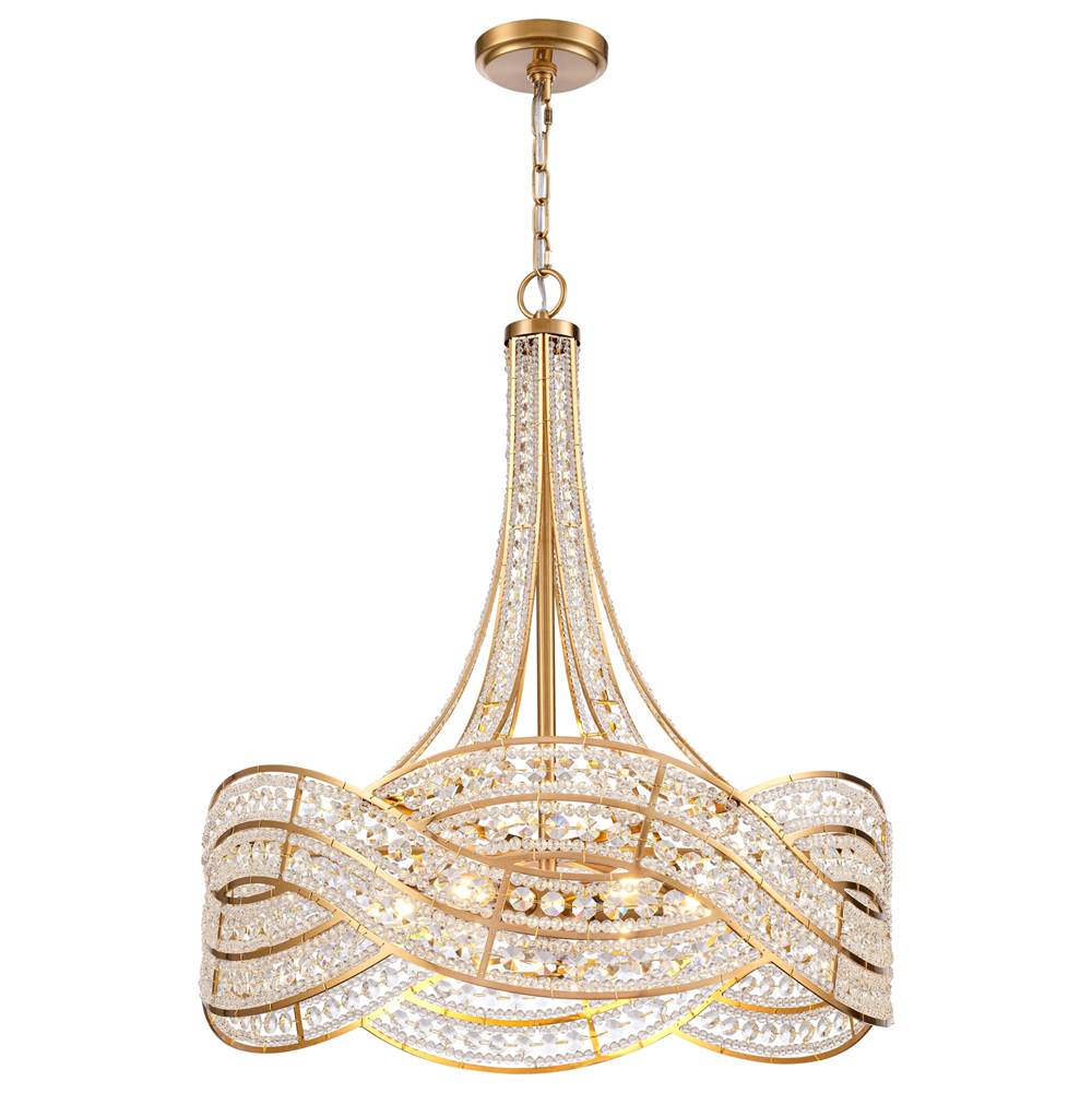 Arabela Lighting 85231-6 Lacquered Gold 27'' Anatasia Chandelier In Lacquered Gold  With  Clear Crystal Filigree Image 1