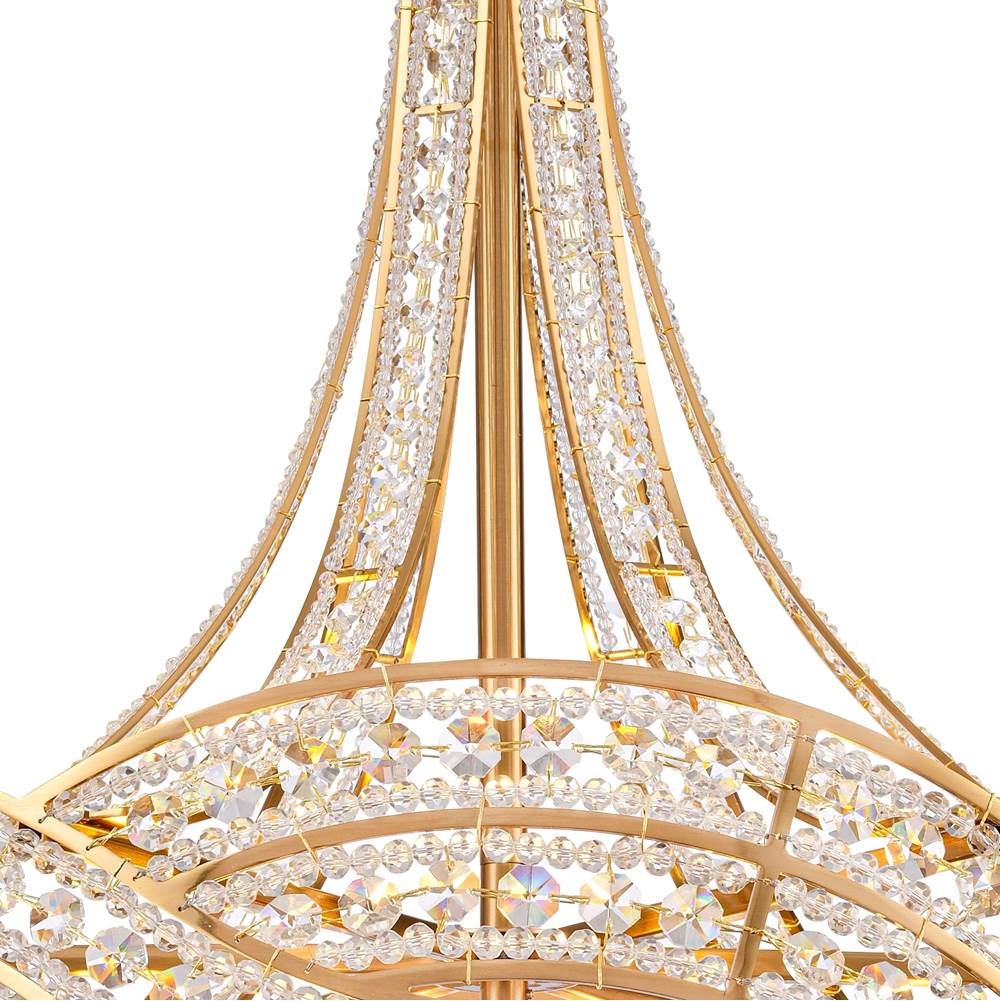 Arabela Lighting Anastasia 27'' Anatasia Chandelier In Lacquered Gold  With  Clear Crystal Filigree
