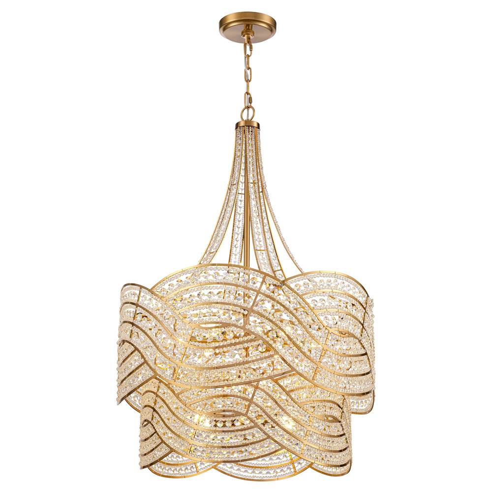 Arabela Lighting 85232-12 Lacquered Gold 39'' Anatasia Chandelier In Lacquered Gold  With  Clear Crystal Filigree Image 1