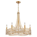Arabela Lighting 85233-6 Lacquered Gold 25'' Anatasia Chandelier In Lacquered Gold  With  Clear Crystal Filigree Image 1