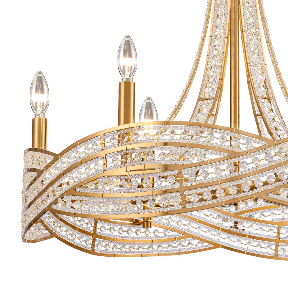 Arabela Lighting 85233-6 Lacquered Gold 25'' Anatasia Chandelier In Lacquered Gold  With  Clear Crystal Filigree Image 5