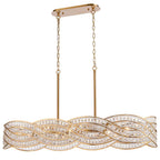 Arabela Lighting 85234-8 Lacquered Gold 47'' Anatasia Linear Chandelier In Lacquered Gold  With  Clear Crystal Filigree Image 1