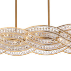 Arabela Lighting Anastasia 47'' Anatasia Linear Chandelier In Lacquered Gold  With  Clear Crystal Filigree