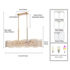 Arabela Lighting 85234-8 Lacquered Gold 47'' Anatasia Linear Chandelier In Lacquered Gold  With  Clear Crystal Filigree Image 2