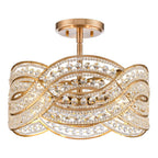Arabela Lighting 85235-4 Lacquered Gold 12'' Anatasia Semi Flush In Lacquered Gold  With  Clear Crystal Filigree Image 1