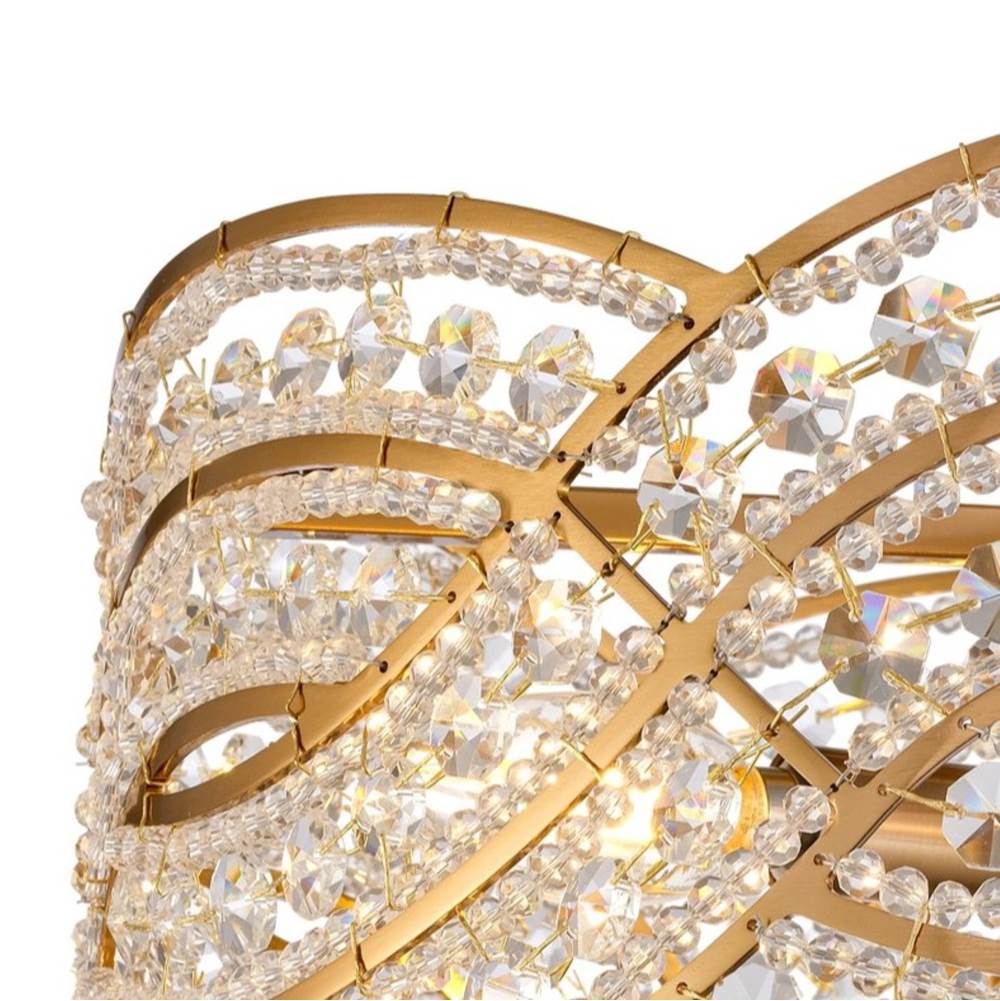 Arabela Lighting 85235-4 Lacquered Gold 12'' Anatasia Semi Flush In Lacquered Gold  With  Clear Crystal Filigree Image 4