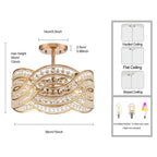Arabela Lighting 85235-4 Lacquered Gold 12'' Anatasia Semi Flush In Lacquered Gold  With  Clear Crystal Filigree Image 2