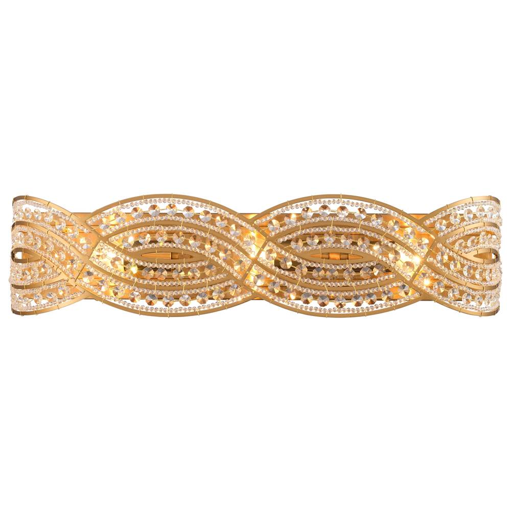 Arabela Lighting 85236-3 Lacquered Gold 25'' Anatasia Vanity In Lacquered Gold  With  Clear Crystal Filigree Image 1