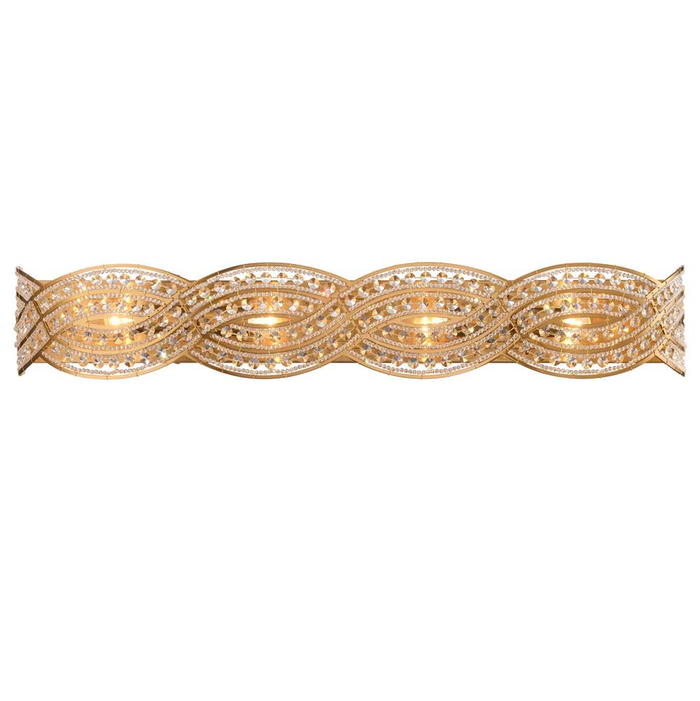 Arabela Lighting 85237-4 Lacquered Gold 36'' Anatasia Vanity In Lacquered Gold  With  Clear Crystal Filigree Image 1
