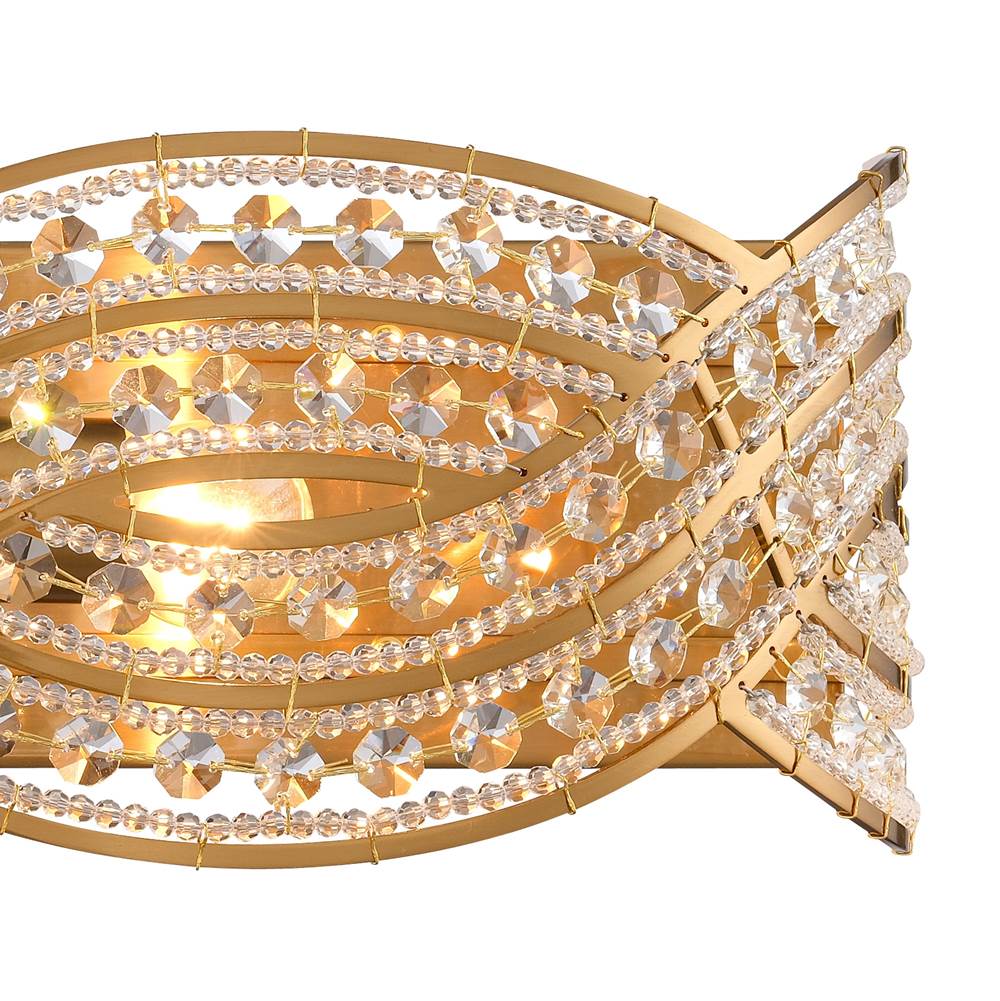 Arabela Lighting Anastasia 36'' Anatasia Vanity In Lacquered Gold  With  Clear Crystal Filigree