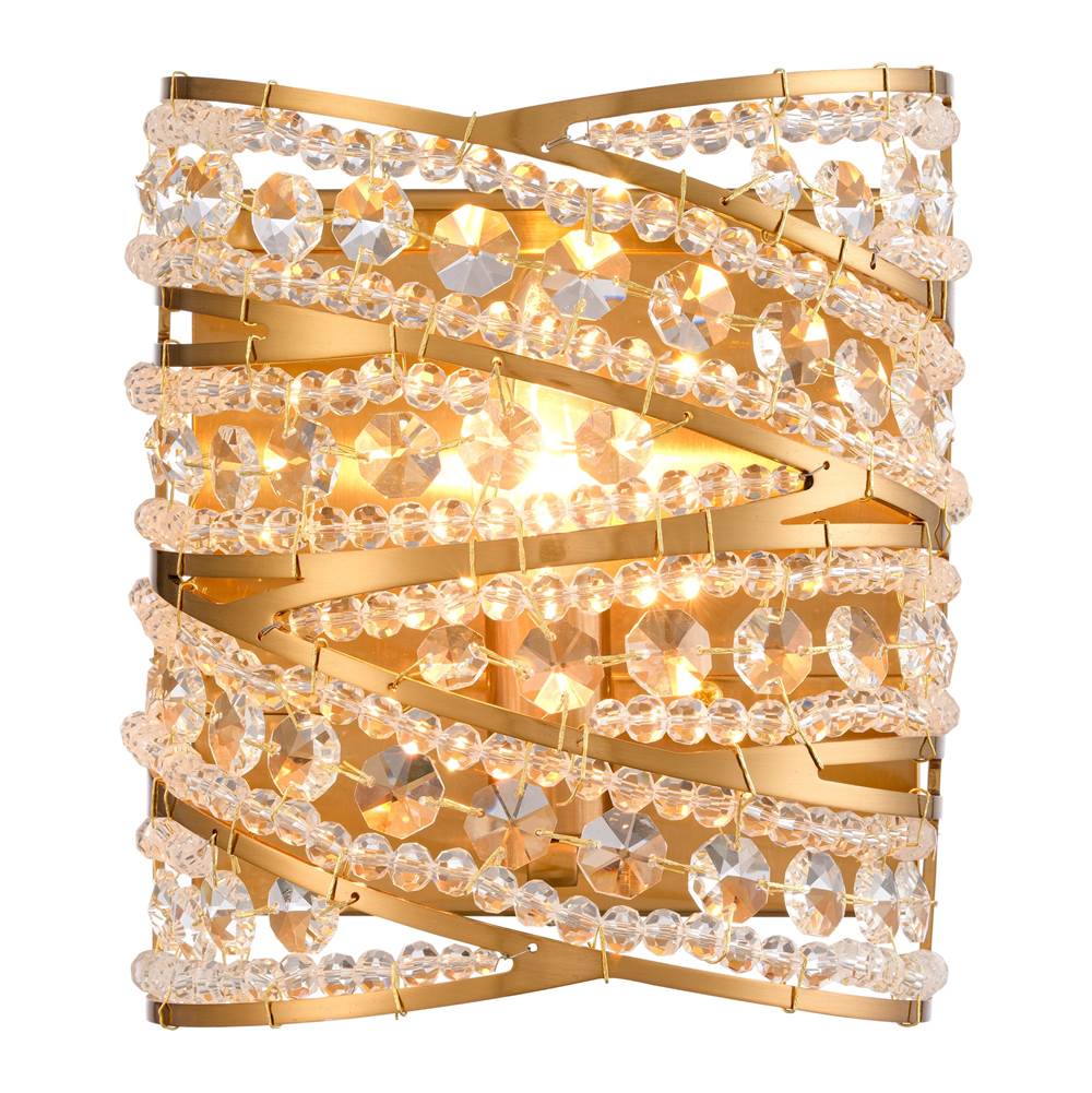 Arabela Lighting 85238-1 Lacquered Gold 8.5'' Anatasia Wall Sconce In Lacquered Gold  With  Clear Crystal Filigree Image 1