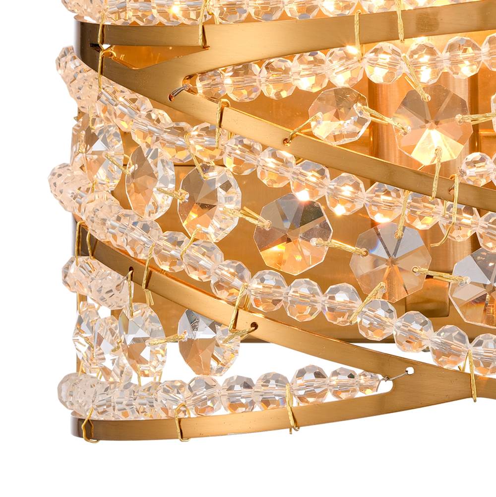 Arabela Lighting Anastasia 8.5'' Anatasia Wall Sconce In Lacquered Gold  With  Clear Crystal Filigree