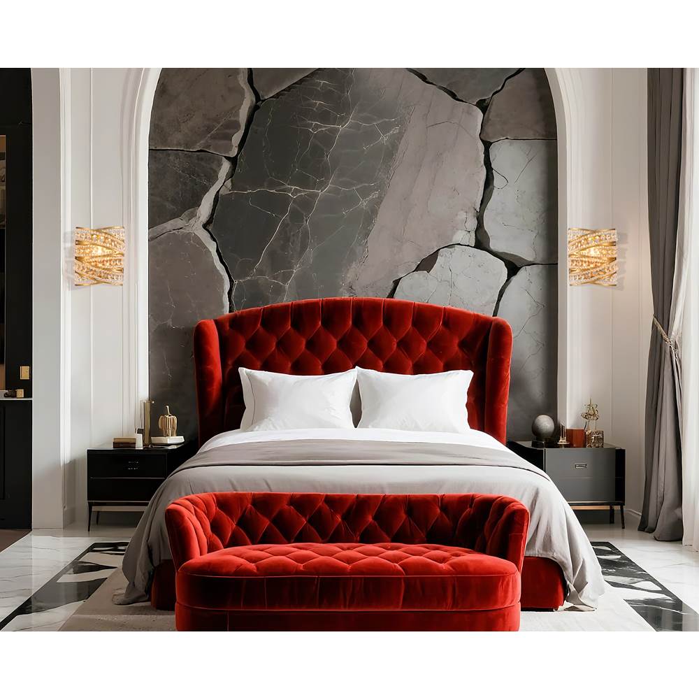 Arabela Lighting 85238-1 Lacquered Gold 8.5'' Anatasia Wall Sconce In Lacquered Gold  With  Clear Crystal Filigree Image 3